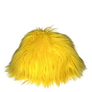 VINTAGE It's All Greek To Me Yellow Faux Fur Hat Halloween Costume Attire